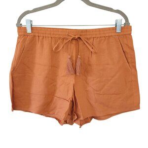 Andie The Graciosa Linen Blend Shorts Sunset Womens Size L Chic Summer NWT